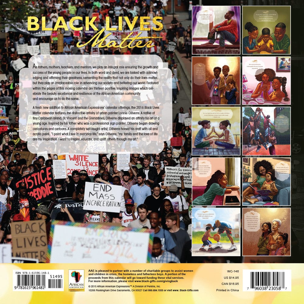 2 of 3: Black Lives Matter: 2016 African American Calendar (Back)