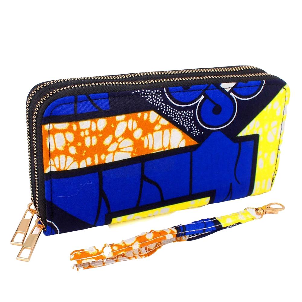 1 of 4: Double Zippered African Wax Print Wallet/Wristlet by Boutique Africa