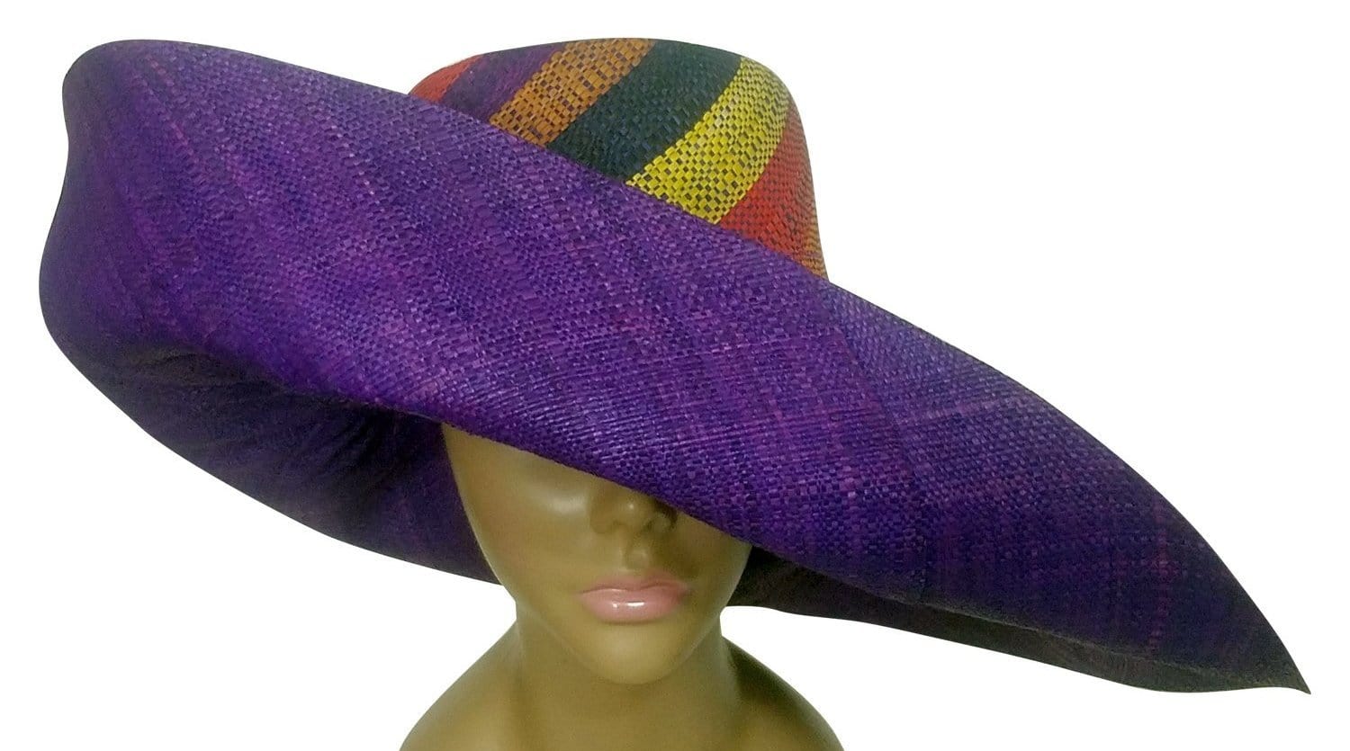 3 of 3: Wamweru: Authentic Hand Woven Multicolor Big Brim Raffia Sun Hat