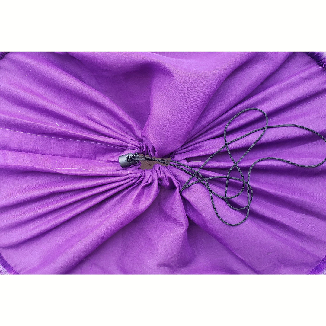 Adjanie: Authentic Madagascar Raffia and Leather Tote Bag (Purple and Black)