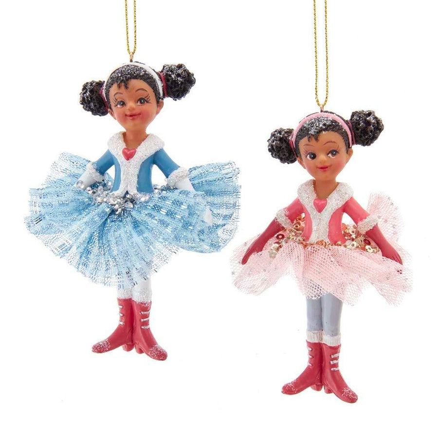 Little Ballerinas: African Amercan Christmas Ornament (Set of 2)