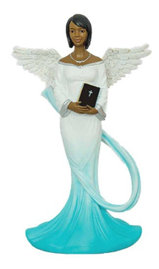 African American Sash Angel Figurine in Cyan by Positive Image Gifts