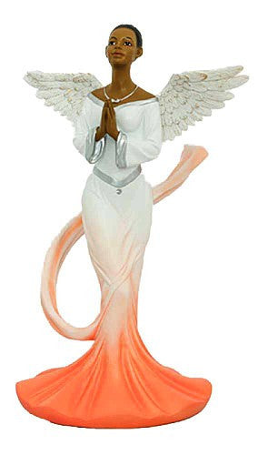 African American Sash Angel Figurine in Orange by Positive Image Gifts