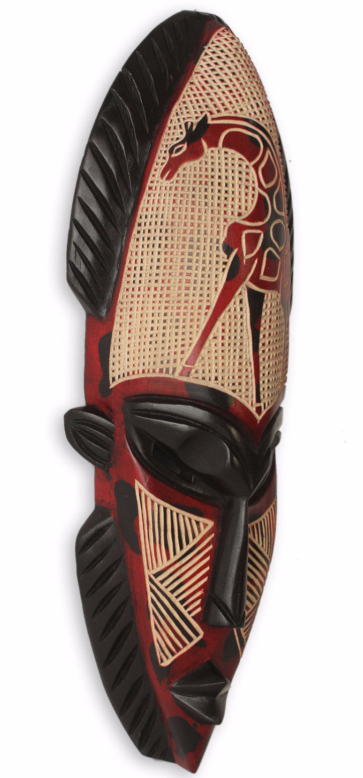 Giraffe Spirit Mask II-African Mask-Theophilus Sackey-19 inches-Sese Wood-The Black Art Depot