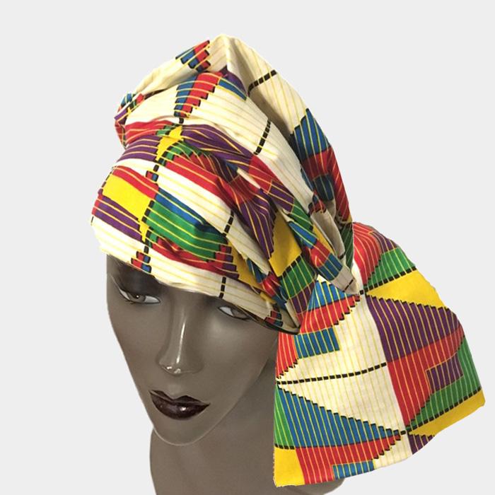 Authentic African Wax Print Fabric Head Wrap by Boutique Africa