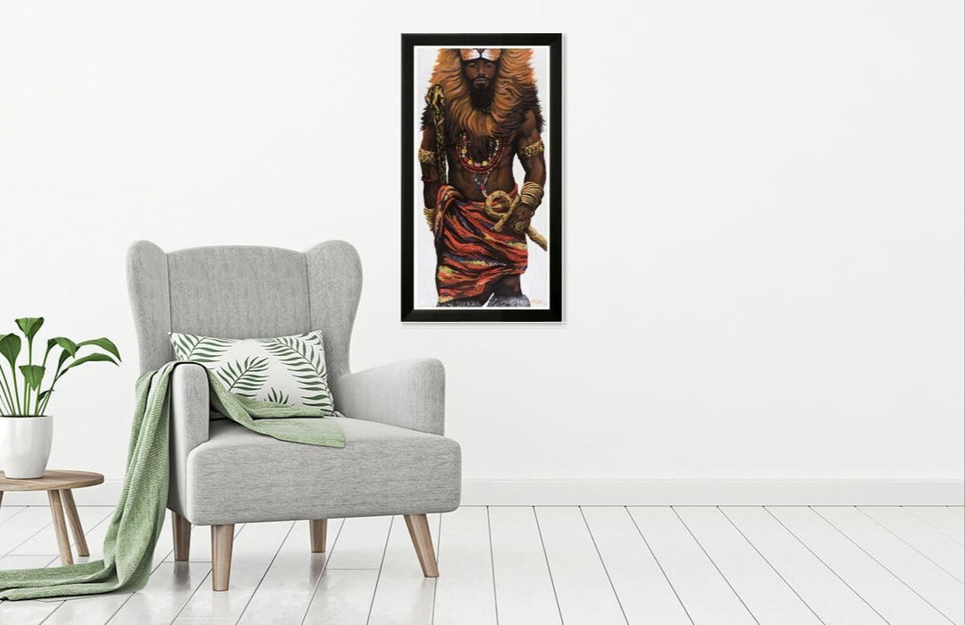 Afrikan King by Cecil "CREED" Reed Jr. (Black Frame - Mock Up)