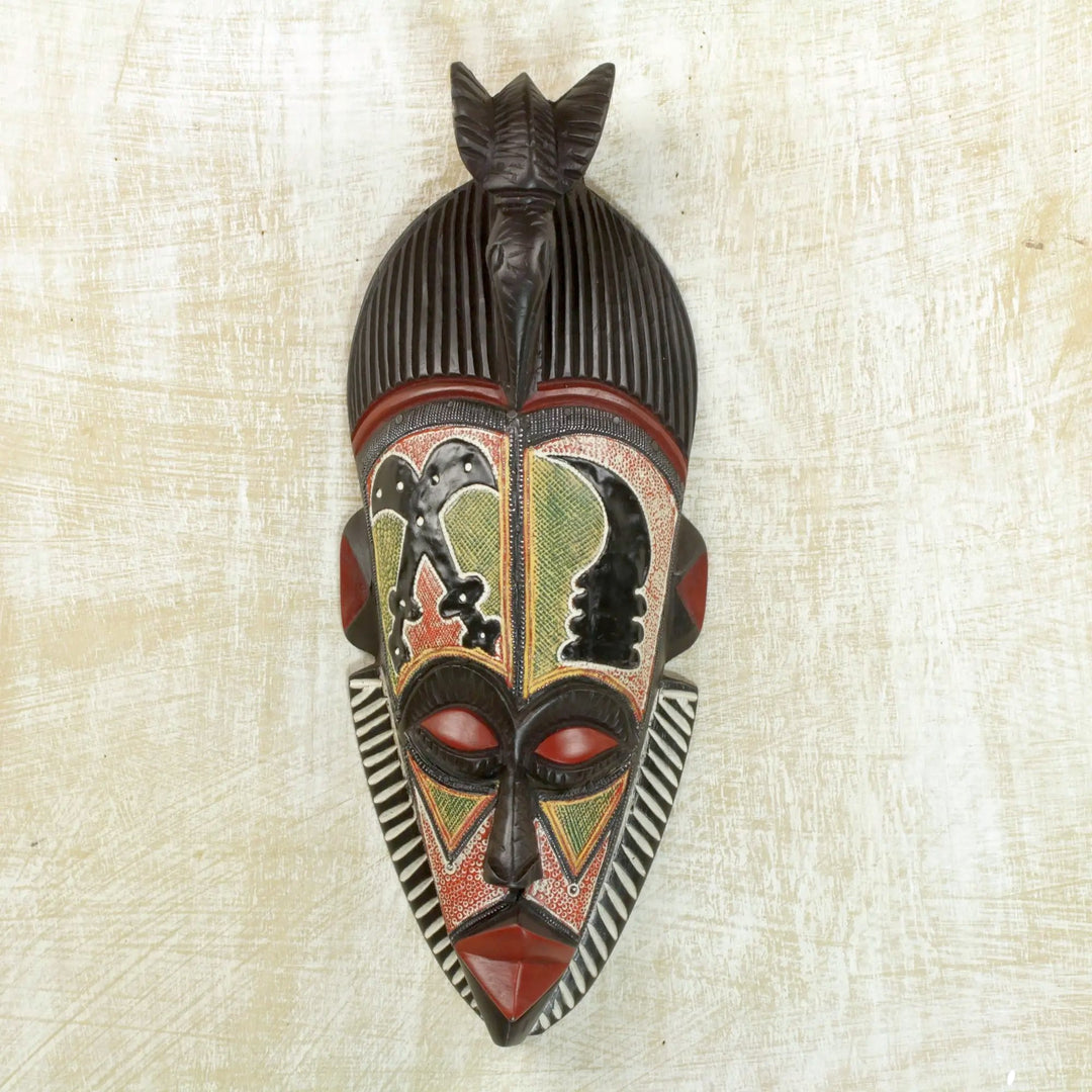 Akaoben and Akofen Mask: Authentic Hand Carved African Mask by Daniel Quarcoo