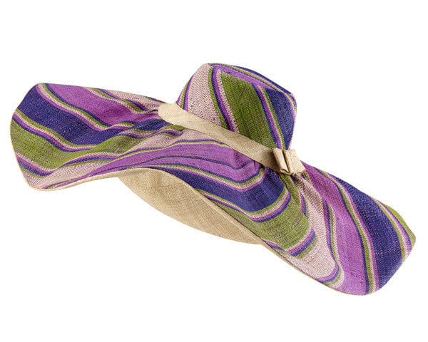 Alajo: Oversized Wide Brim Raffia Hat (Multi-Color)