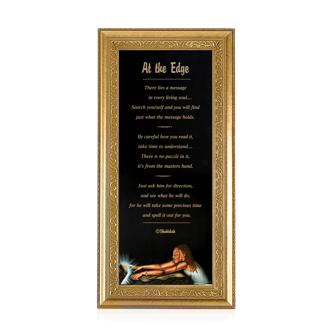 At the Edge (Female) by Fred Mathews and Shahidah (Gold Frame)