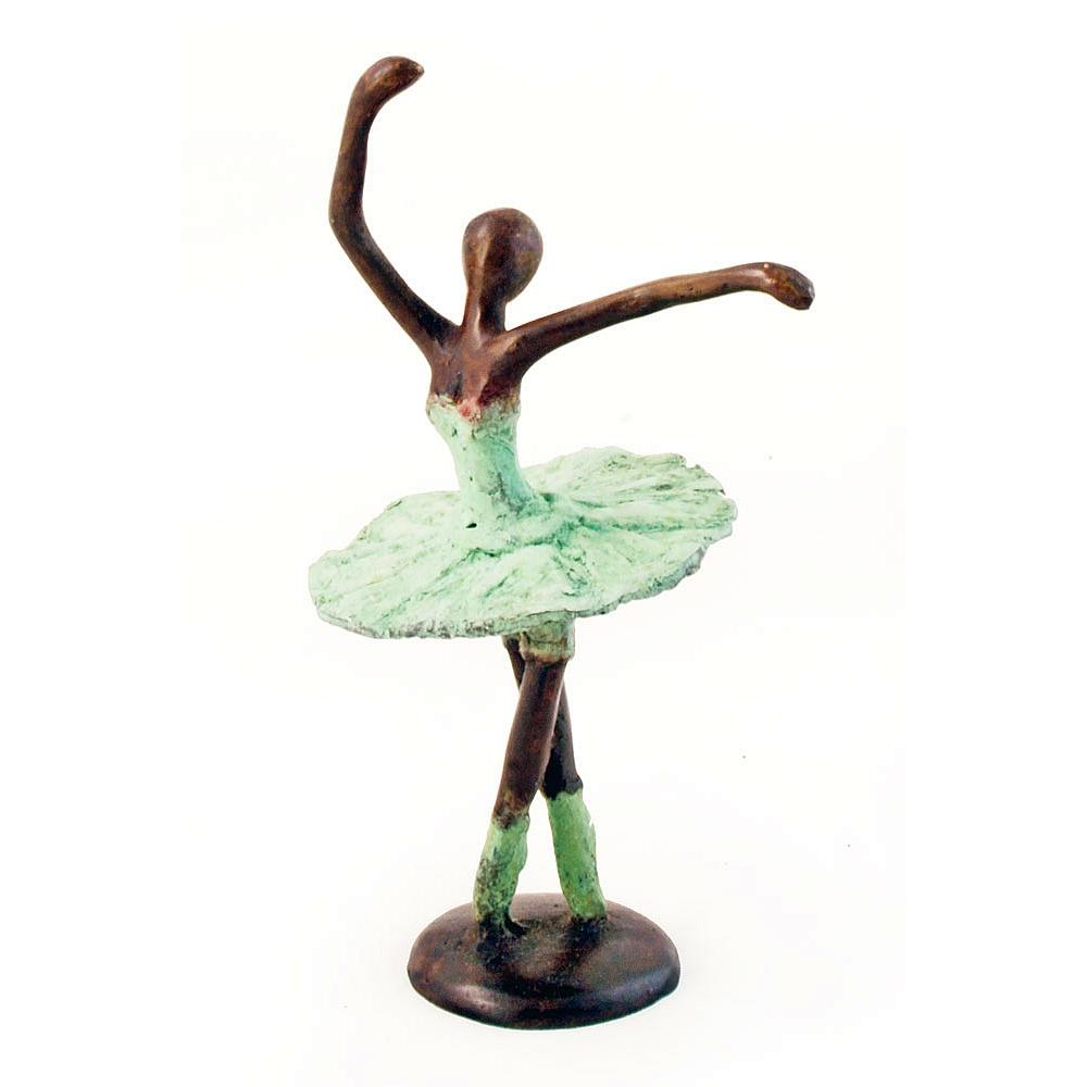Ballerina: Authentic Hand Made African Bronze Sculpture (Burkino Faso)