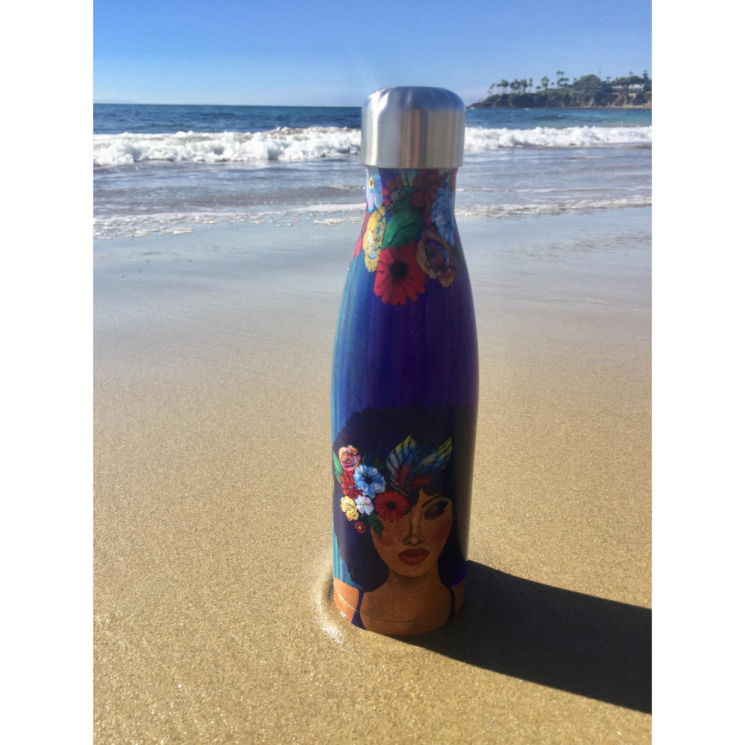 Believe, Blossom & Become by Sylvia Gbaby Cohen: African American Stainless Steel Bottle  (Lifestyle Photo)