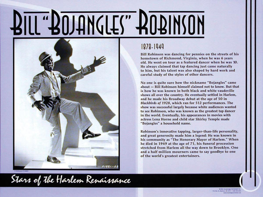 Stars of the Harlem Renaissance: Bill "Bojangles" Robinson Poster by Knowledge Unlimited