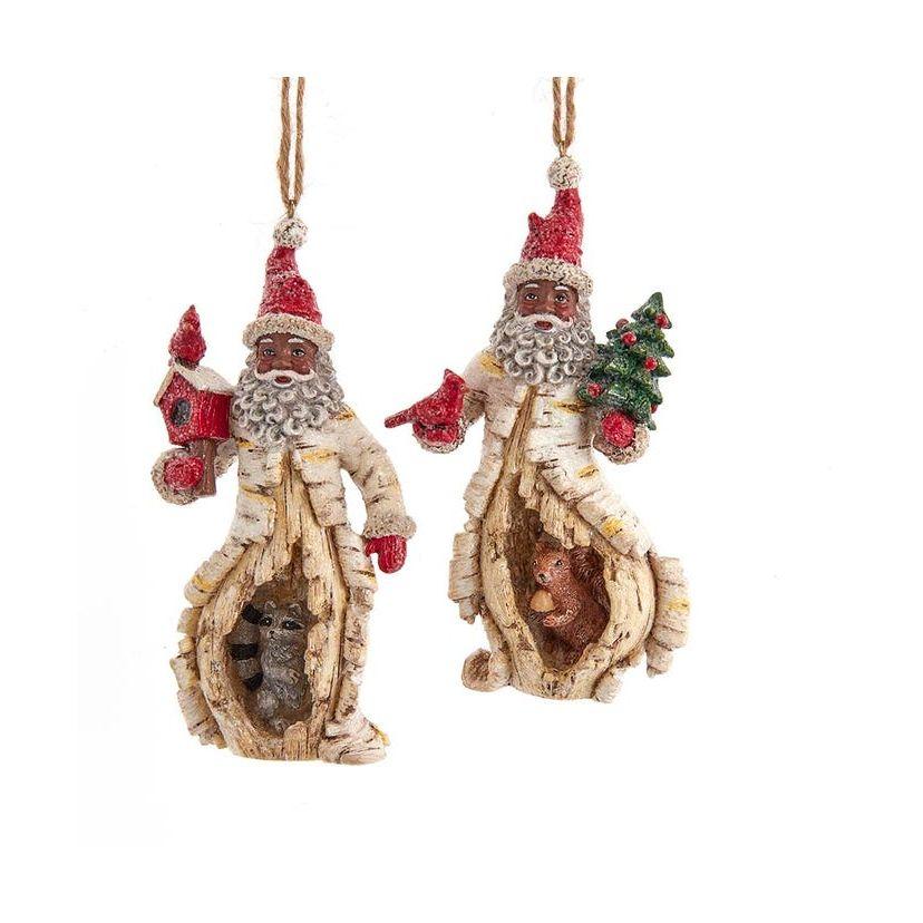 Birch Berry Santas: African American Christmas Ornament Set by Kurt Adler