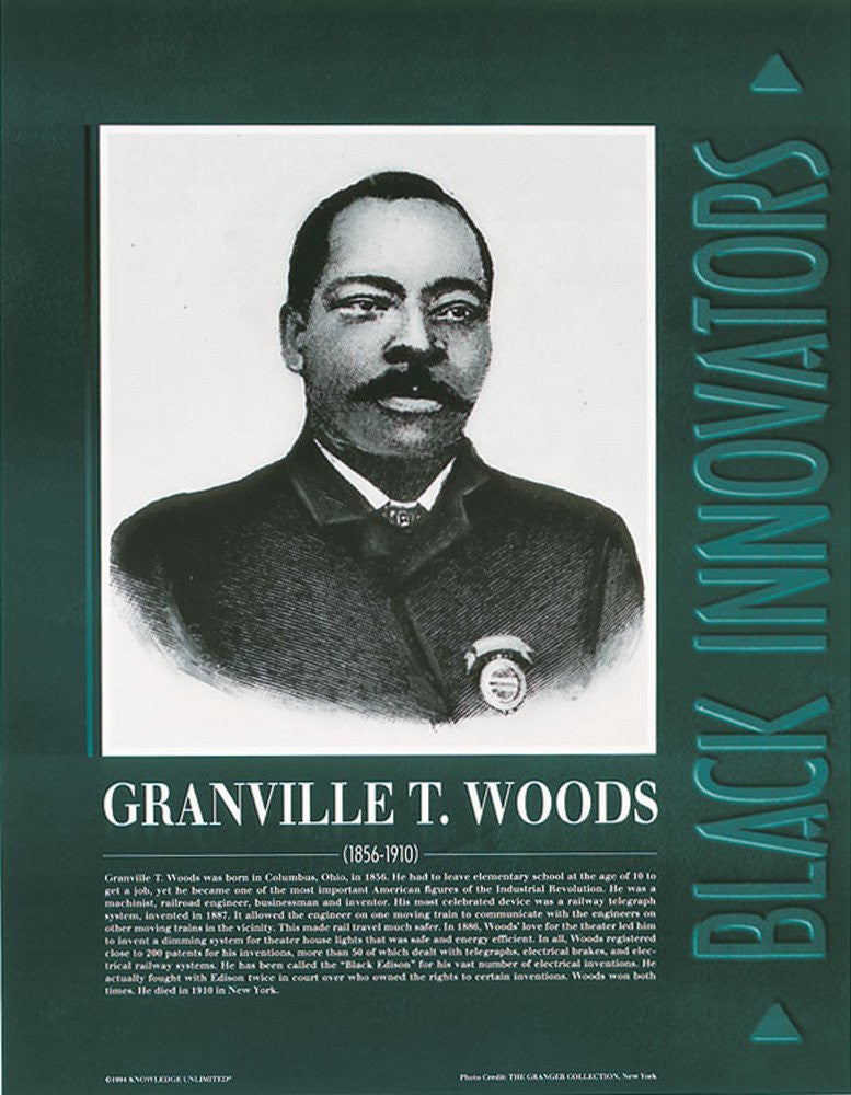 Black Innovators: Granville T. Woods Poster by Knowledge Unlimited