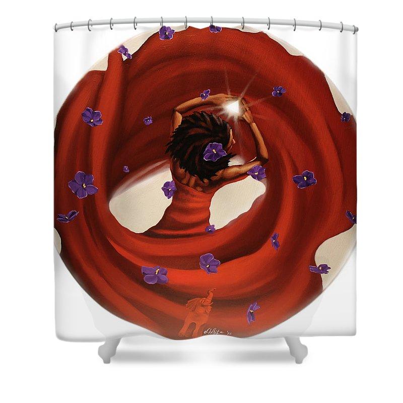 Blossom in this Light: Delta Sigma Theta Shower Curtain by Jerome T. White