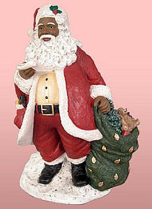 African American Santa Claus with a List Figurine (Red)