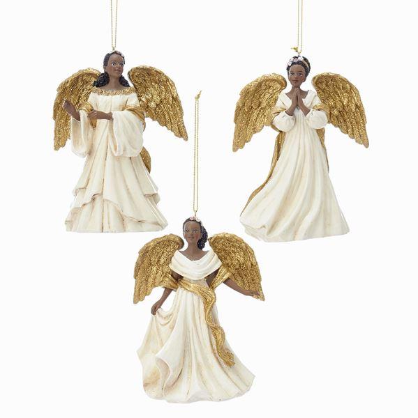 Angels of Ivory and Gold: African American Christmas Ornaments (Set of 3)