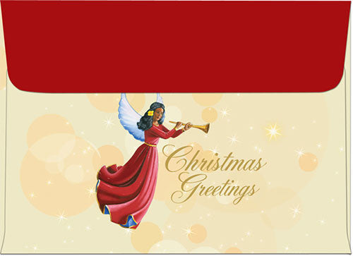 Angel Ornament: African American Christmas Card Envelope