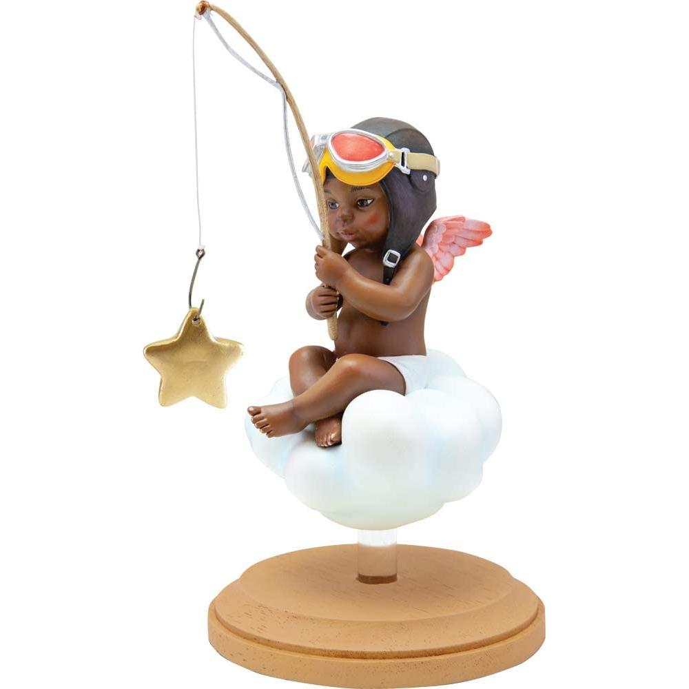 Catch a Blessing (Girl) by Thomas Blackshear: Afrrican American Angel Figurine