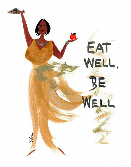 Eat Well be Well Magnet by Cidne Wallace