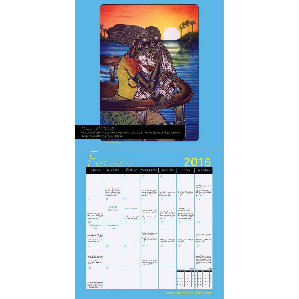 Color My Soul: Art of Poncho 2016 African American Wall Calendar (Inside)