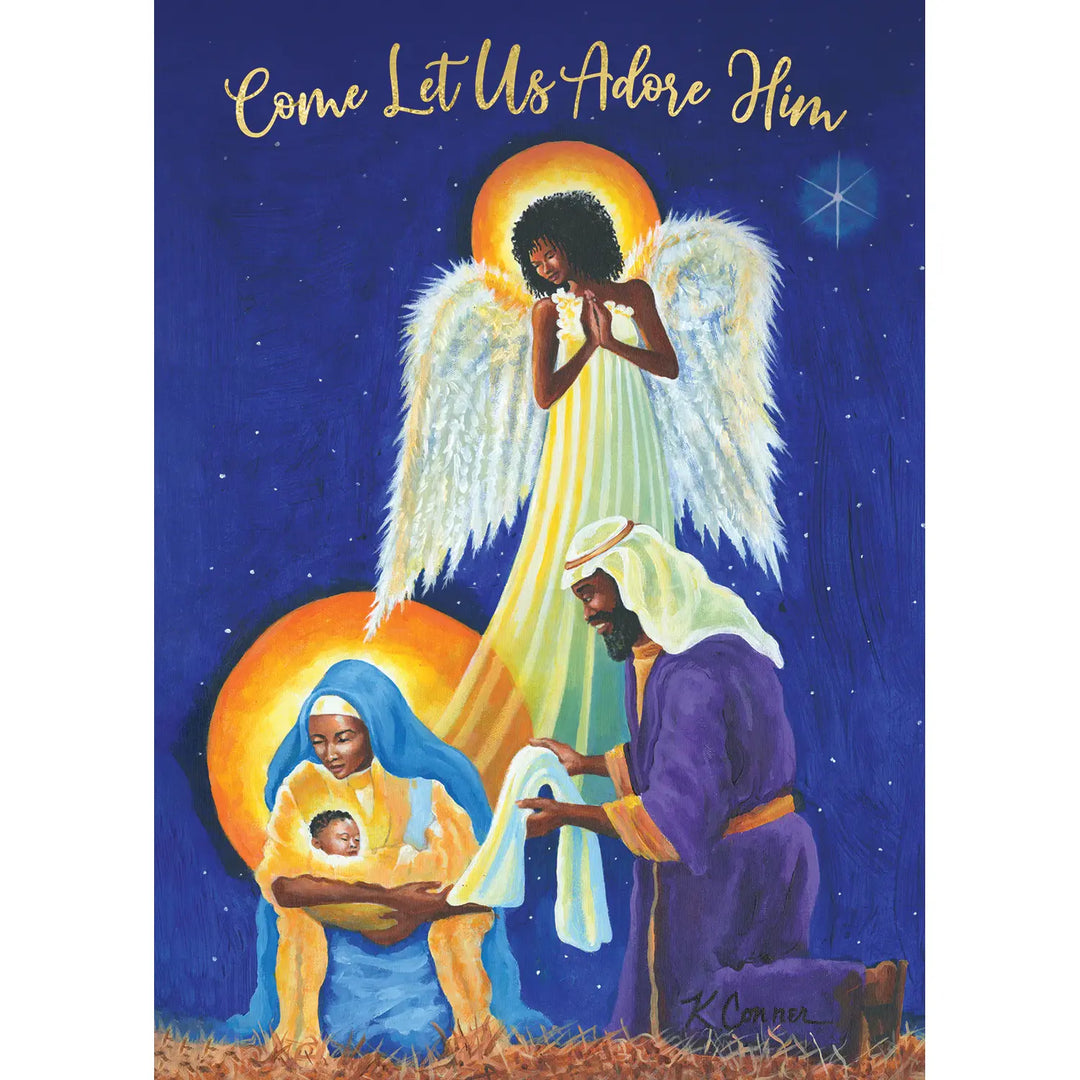 Come and Let Us Adore Him by Keith Conner: African American Christmas Card Box Set (Front)