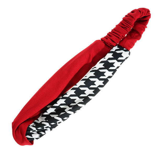 Delta Sigma Theta Crimson and Houndstooth Stretch Headband by Judson and Company
