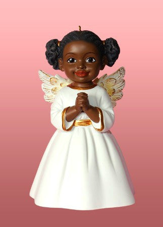 Prayer (White): African American Christmas Ornament