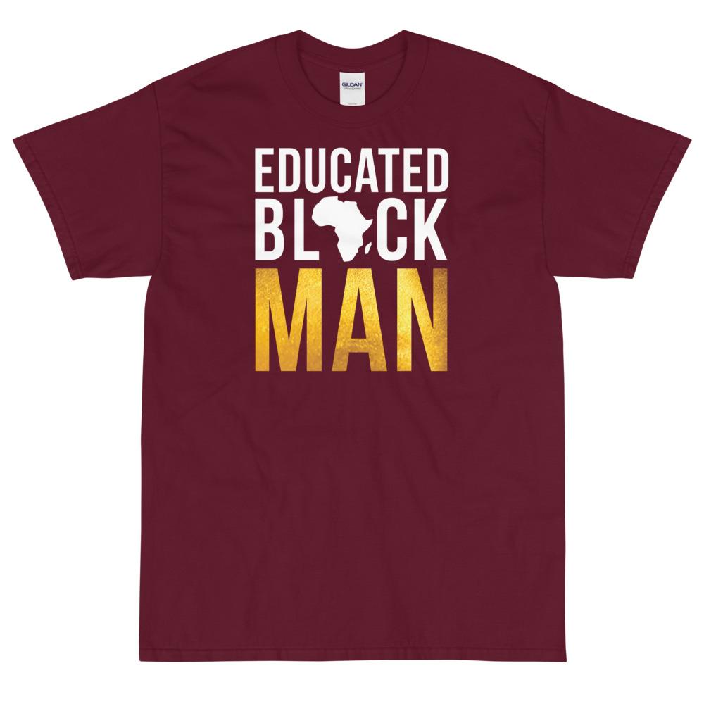 Educated Black Man Short Sleeve Unisex T-Shirt-T-Shirt-RBG Forever-Small-Maroon-The Black Art Depot