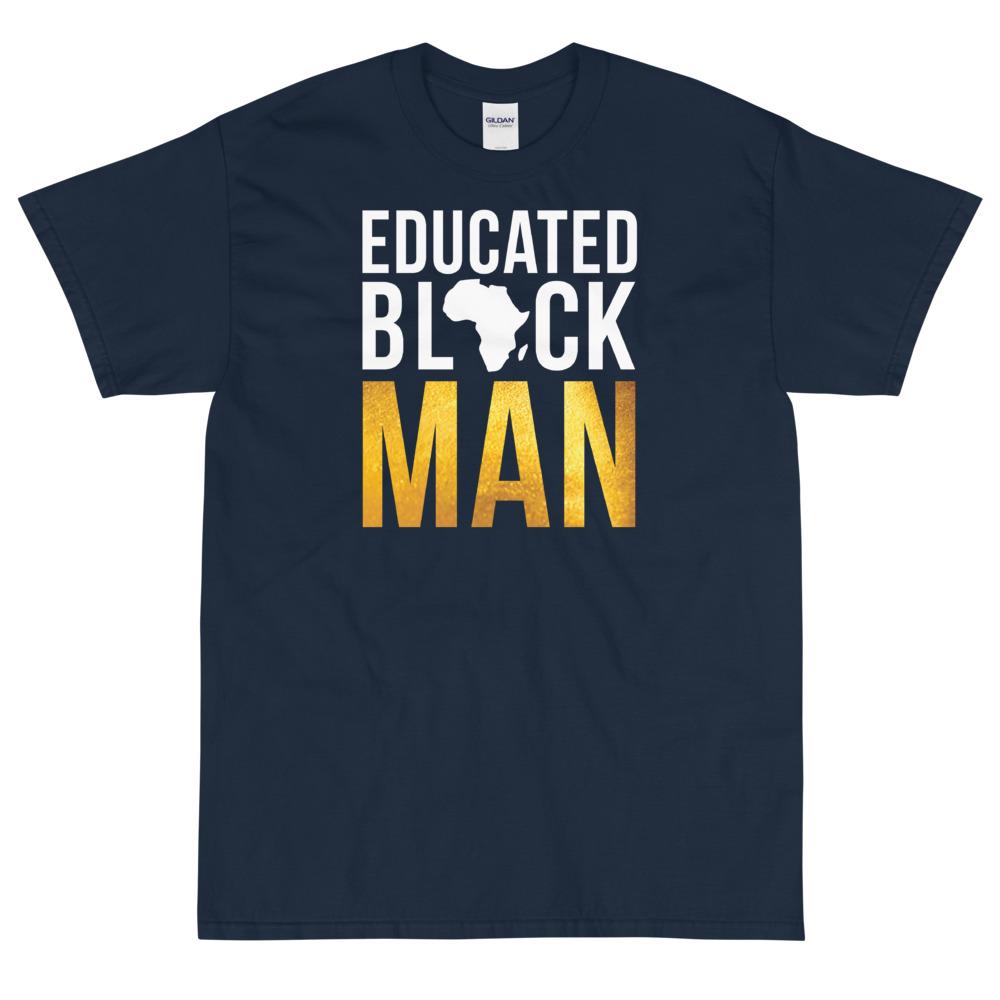 Educated Black Man Short Sleeve Unisex T-Shirt-T-Shirt-RBG Forever-Small-Navy-The Black Art Depot