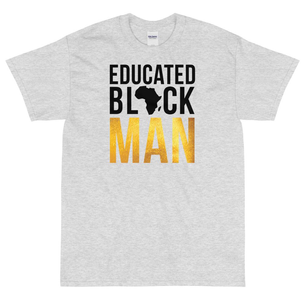 Educated Black Man Short Sleeve Unisex T-Shirt-T-Shirt-RBG Forever-Small-Ash-The Black Art Depot