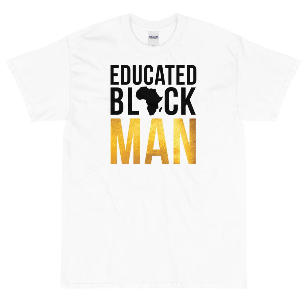 Educated Black Man Short Sleeve Unisex T-Shirt-T-Shirt-RBG Forever-Small-White-The Black Art Depot