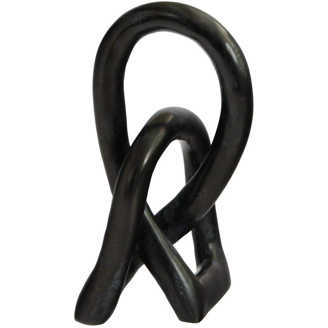 Authentic African Handmade Soapstone Eternity Knot/Love Knot (Black)