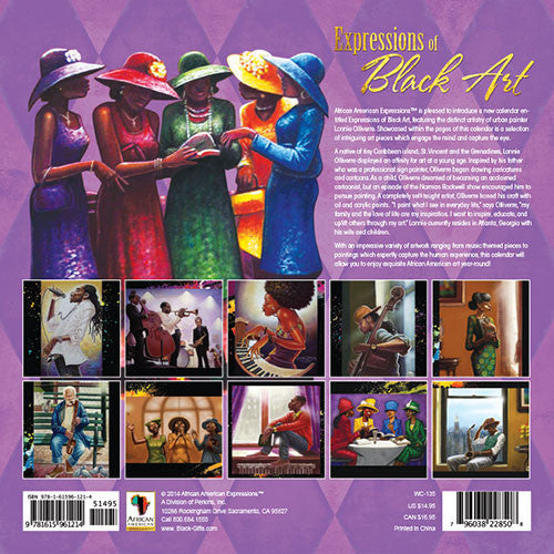Expressions of Black Art: 2015 African American Calendar (Back) by Lonnie Oliverre