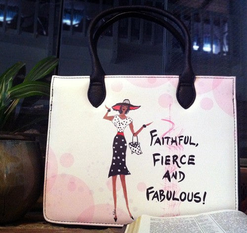 Faithful, Fierce and Fabulous Bible Bag by Cidne Wallace (Front)