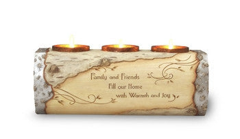 Friends Log Tea Light Holder: Elements Collection by Pavilion Gifts
