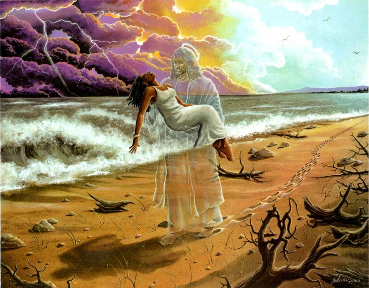 4 of 5: Footprints in the Sand (Female) by Lester Kern (Full Size)