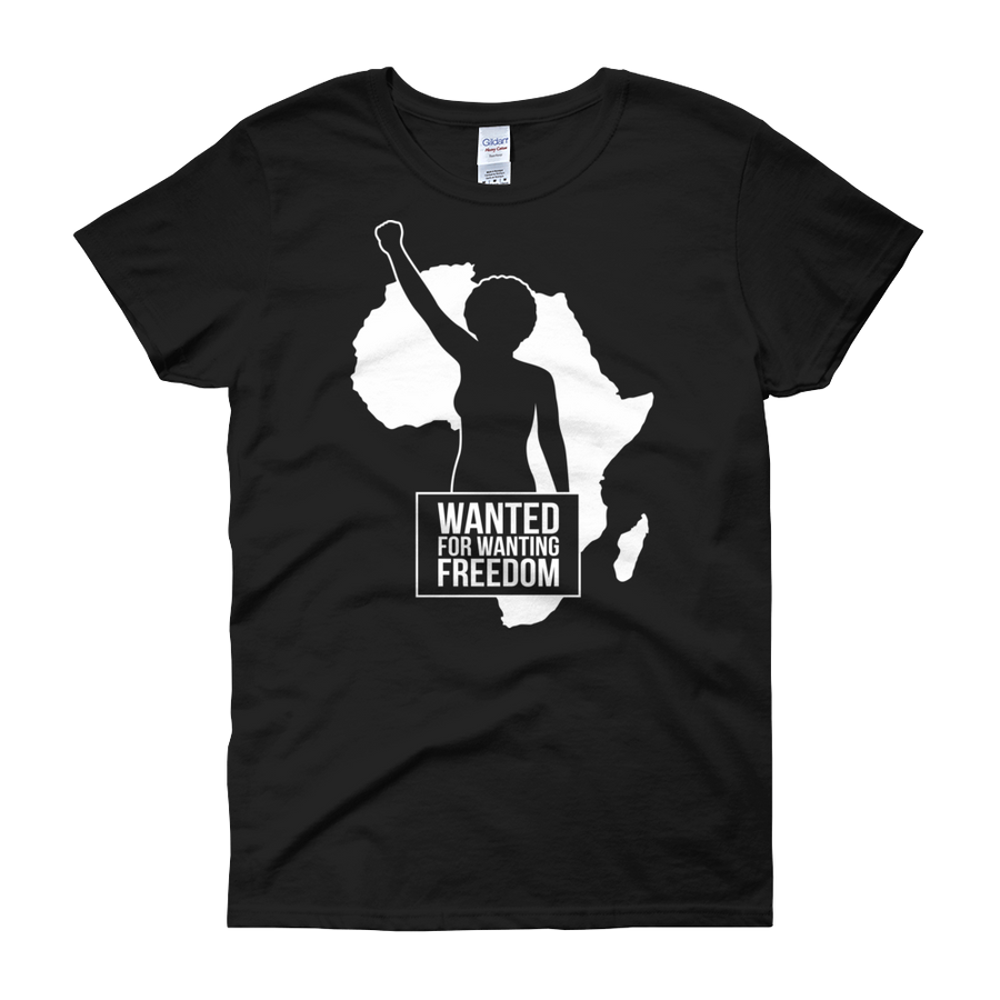 Wanted for Wanting Freedom Women's Short Sleeve T-Shirt (Black)