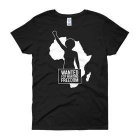 Wanted for Wanting Freedom Women's Short Sleeve T-Shirt (Black)
