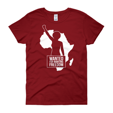 Wanted for Wanting Freedom Women's Short Sleeve T-Shirt (Red)