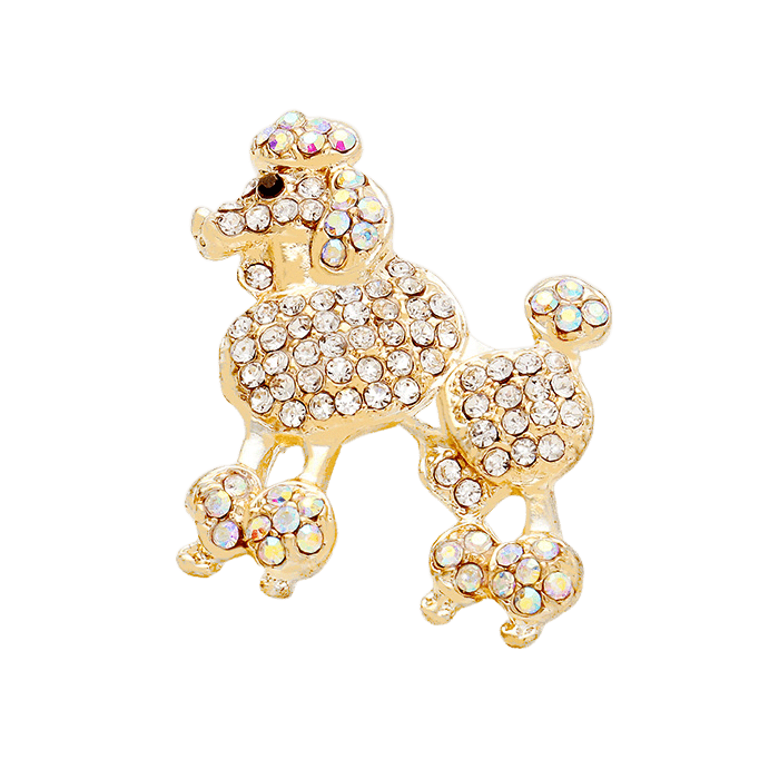 1 of 6: Sigma Gamma Rho Inspired French Poodle Rhinestone Brooch/Pin (Gold Tone)