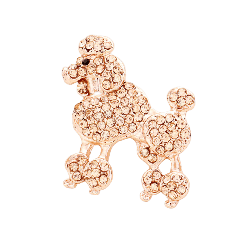 3 of 6: Sigma Gamma Rho Inspired French Poodle Rhinestone Brooch/Pin (Rose Gold Tone)