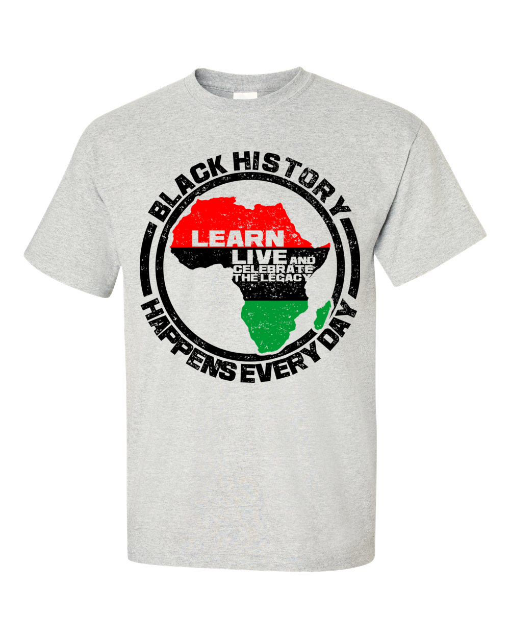 Black History Happens Everyday Short Sleeve Unisex T-Shirt-T-Shirt-RBG Forever-Small-Ash-The Black Art Depot