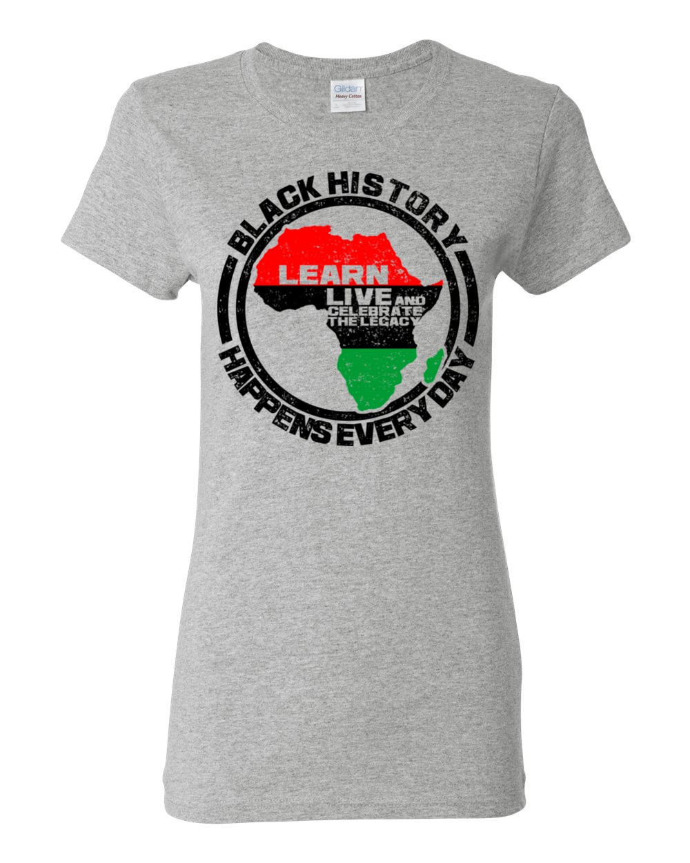 3 of 5: Black History Happens Everyday Women's T-Shirt by RBG Forever (Ash)