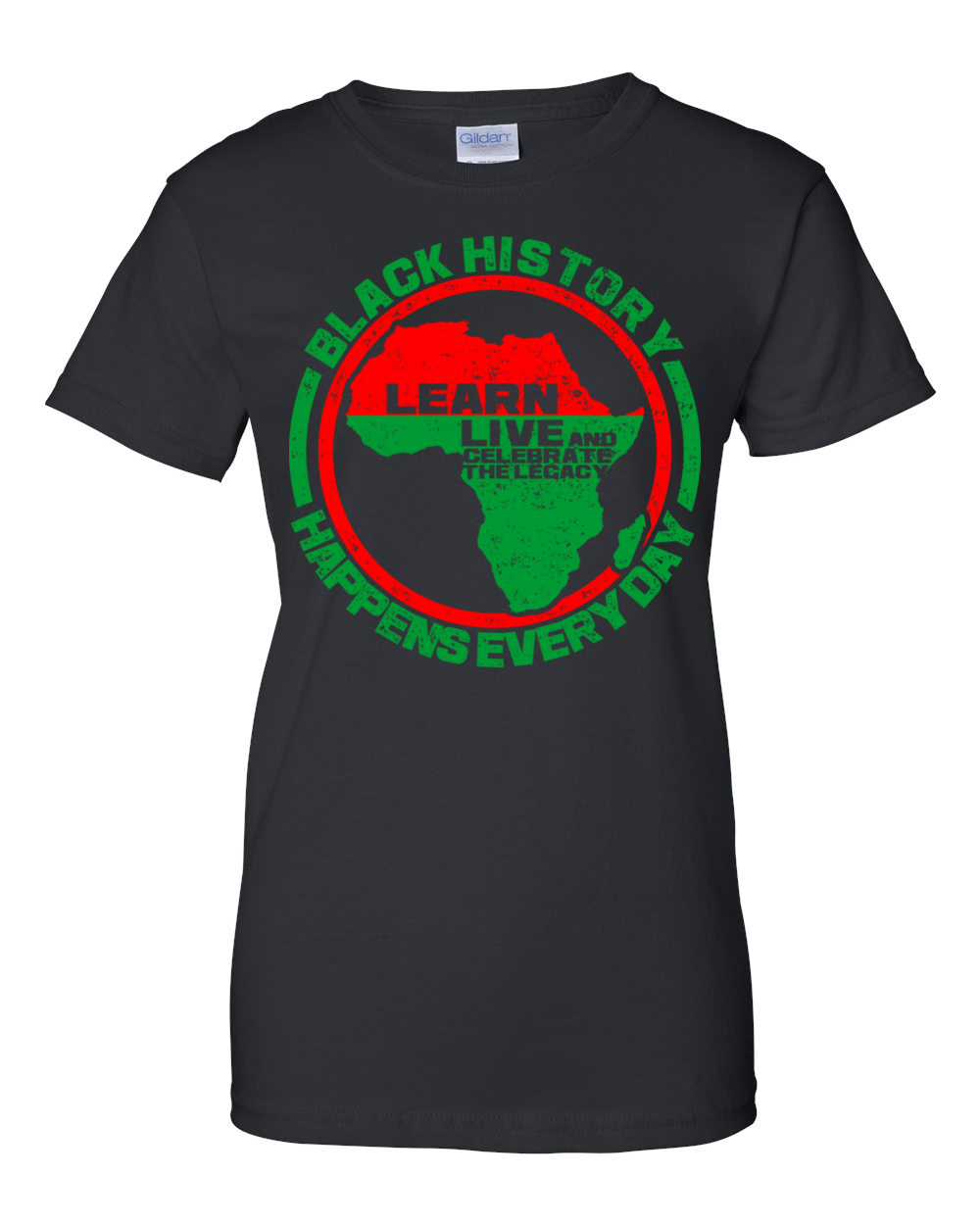 4 of 5: Black History Happens Everyday Women's T-Shirt by RBG Forever (Black)