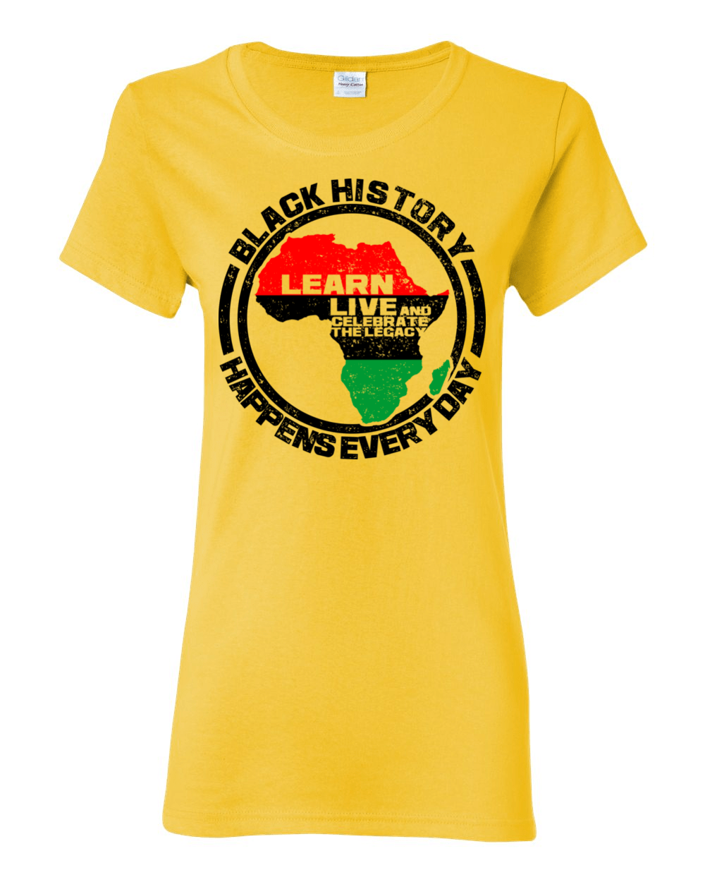 1 of 5: Black History Happens Everyday Women's T-Shirt by RBG Forever (Yellow)