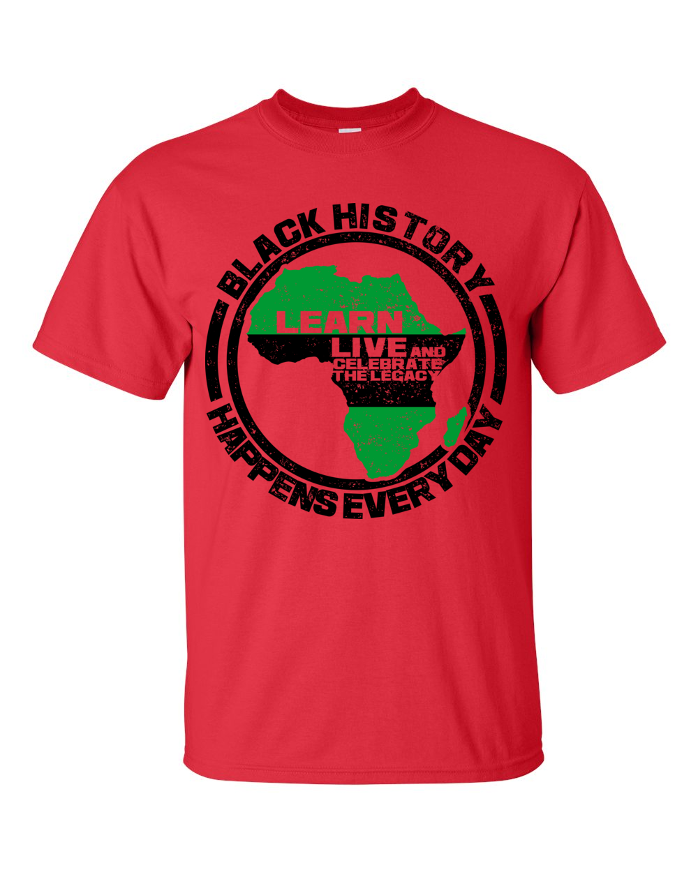 Black History Happens Everyday Short Sleeve Unisex T-Shirt-T-Shirt-RBG Forever-Small-Red-The Black Art Depot