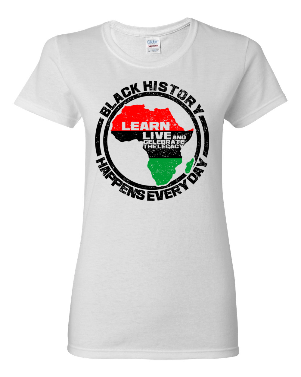 Black History Happens Everyday Women's T-Shirt by RBG Forever (White)