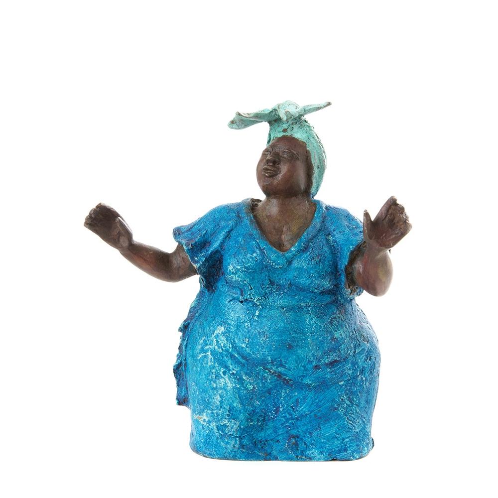 1 of 5: Give Praise: Authentic Handmade African Bronze Sculpture (Burkino Faso)