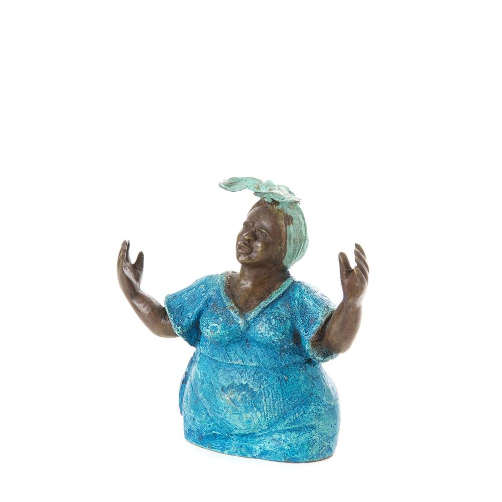 5 of 5: Give Praise: Authentic Handmade African Bronze Sculpture (Burkino Faso)